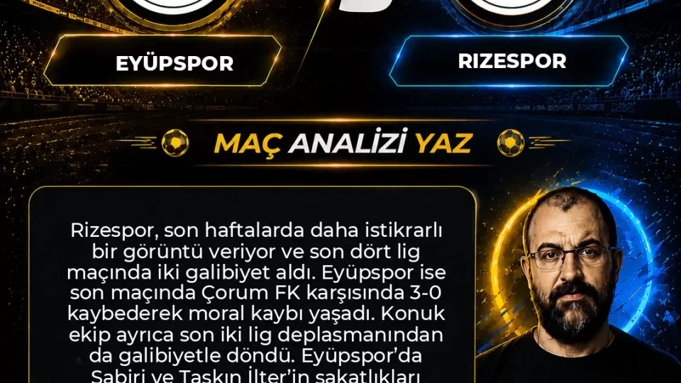 Eyüpspor – Rizespor İddaa Tahmini ve Maç Analizi